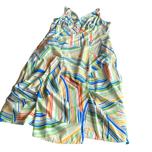 Maggy London Striped Twist Strap Midaxi Dress Sz 22W Colorful Artsy - Picture 3 of 13